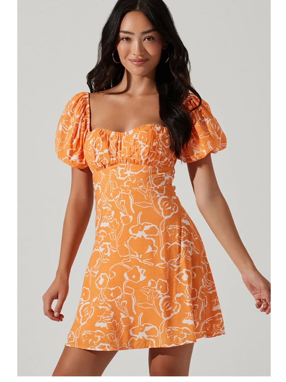 ASTR the Label Esilda Mini Dress Orange Size M